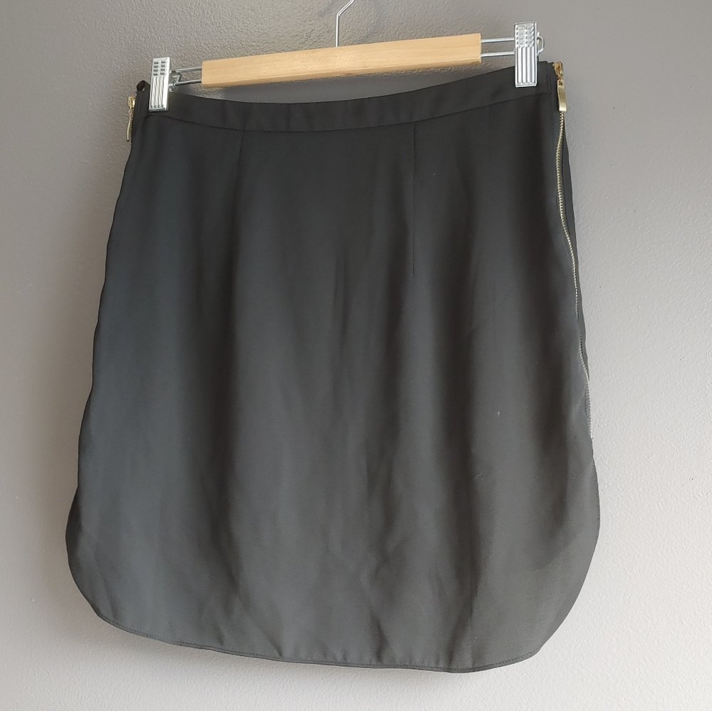 Black chiffon high low skirt